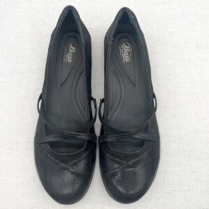 Bass Womens 11 M Lite Marie Mary‎ Jane Ballet Flats Black Comfort Career Slip On